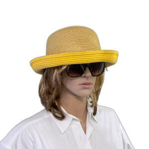 Papillon Hat Womens One Size Yellow straw Beach Travel Sun Hat
